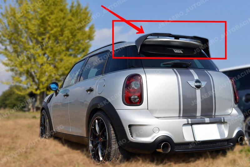 For Mini Cooper R60 Carbon Fiber Rear Roof Window Spoiler Wing Lip Bodykits 2