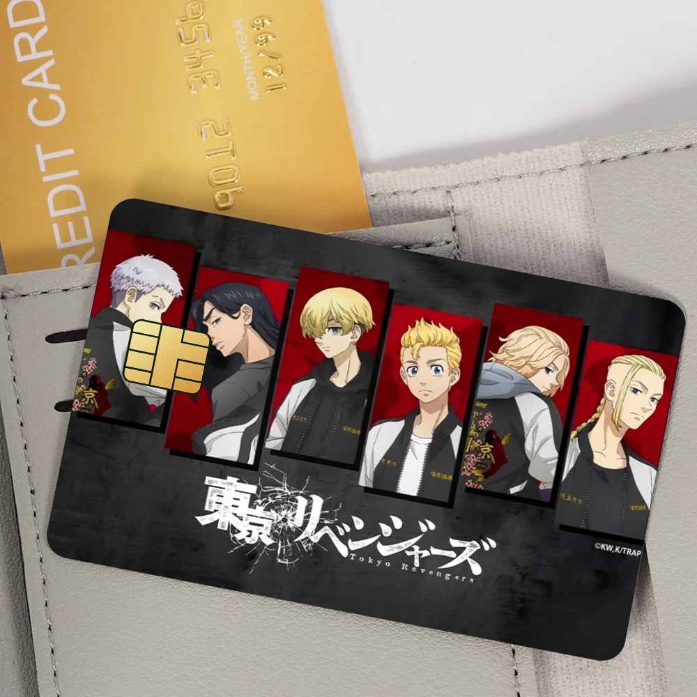 ID Mikey Film Skin Cover Credit Card Stickers  Anime Tokyo Revengers 4PCS Debit Front Decoration Bank Bus Pass Waterproof