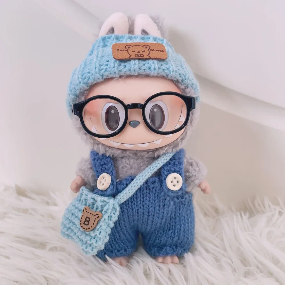 Für 17 cm Plüsch Labubu II Puppen Mini Mode OOTD Nette Overall Kleid set Kleidung Outfit Puppen Zubehör Kleidung Geschenk