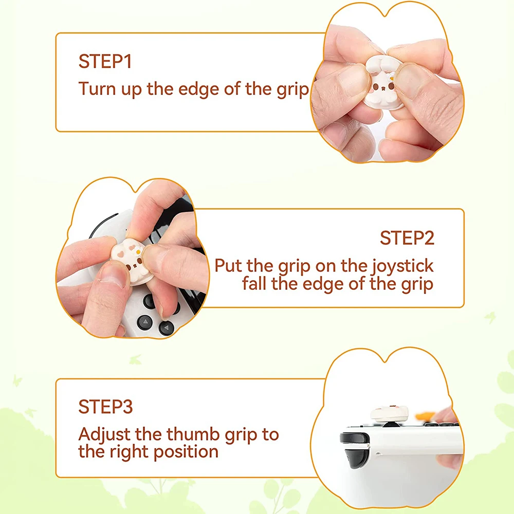 4 قطعة لطيف الكرتون سيليكون الإبهام قبضة قبعات متوافق مع نينتندو سويتش OLED/سويتش لايت/سويتش جويستيك الغطاء الواقي