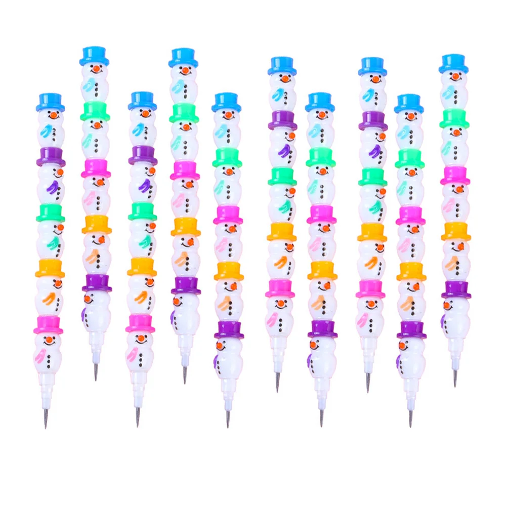 

20 Pcs Snowman Pencil Lovely Writing School Supplies Removable Stackable Pencils Kid Christmas Plushies