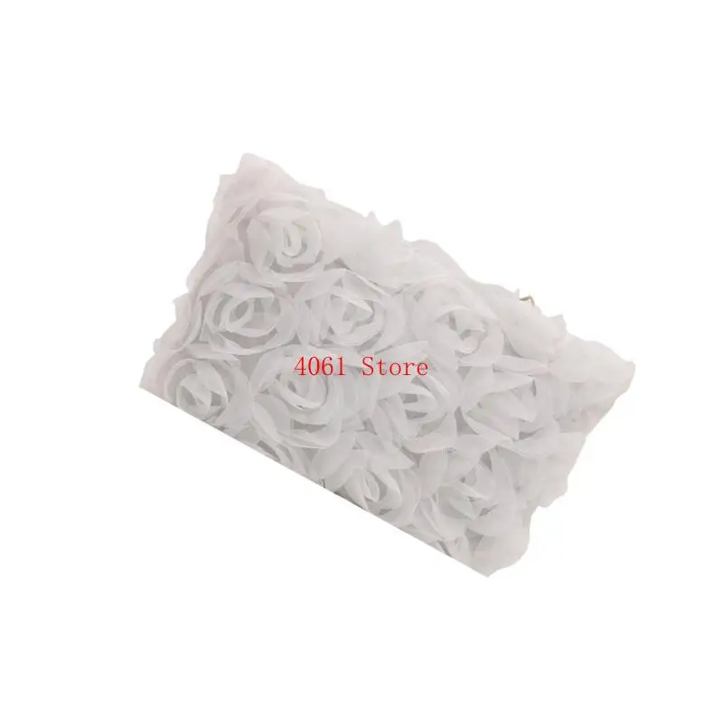 

Fashion Textured Handbag Roasted Floral Detailing Spacious Interior Work Commute Compact Cosmetic Storage Purse