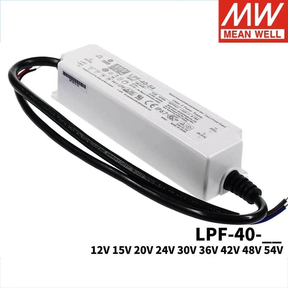 

MEAN WELL LPF-40-12 12V 3.34A Constant Voltage Constant Current LED lighting Driver Class2 Class II PFC IP67 Brand New Original