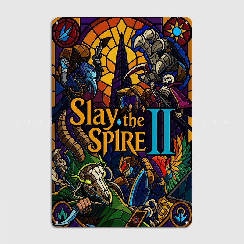Slay the Spire II Stained Glass Art Poster Metal Sign Room Decor Custom Bedroom Indoor Home Wall Decor Posters Room Decoration