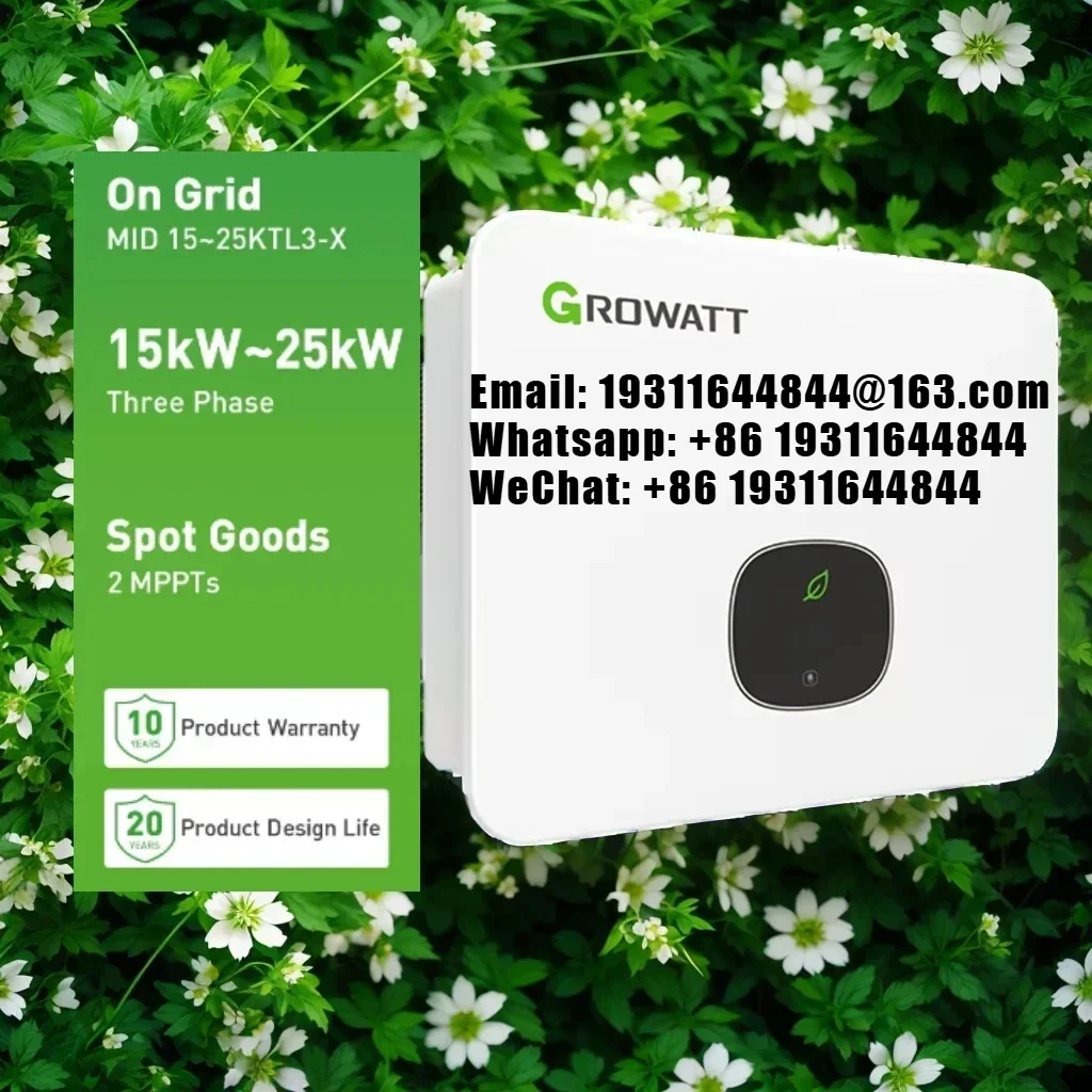 

Growatt MID15K/17K/20K/25KTL3-X Трехфазный 380 В 2 MPPT Солнечный инвертор стандарта ЕС на сети 15 кВт 17 кВт 20 кВт 25 кВт