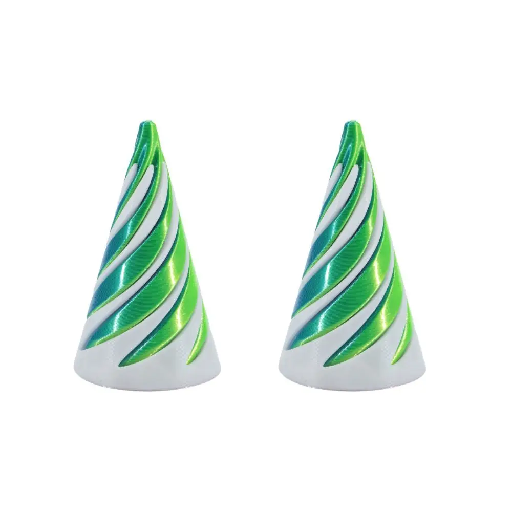 2Pcs Passthrough Sculpture 3D Printed Spiral Cone Toy Decorative Ornaments Impossible Pyramid Mini Helix Nut Helix Screw Toy