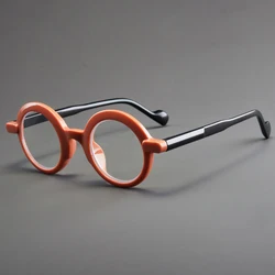 KAMMPT Vintage Round Glasses Men New Fashion Punk Blue Light Blocking Eyeglasses Women Trendy Brand Design Decor Optical Frames