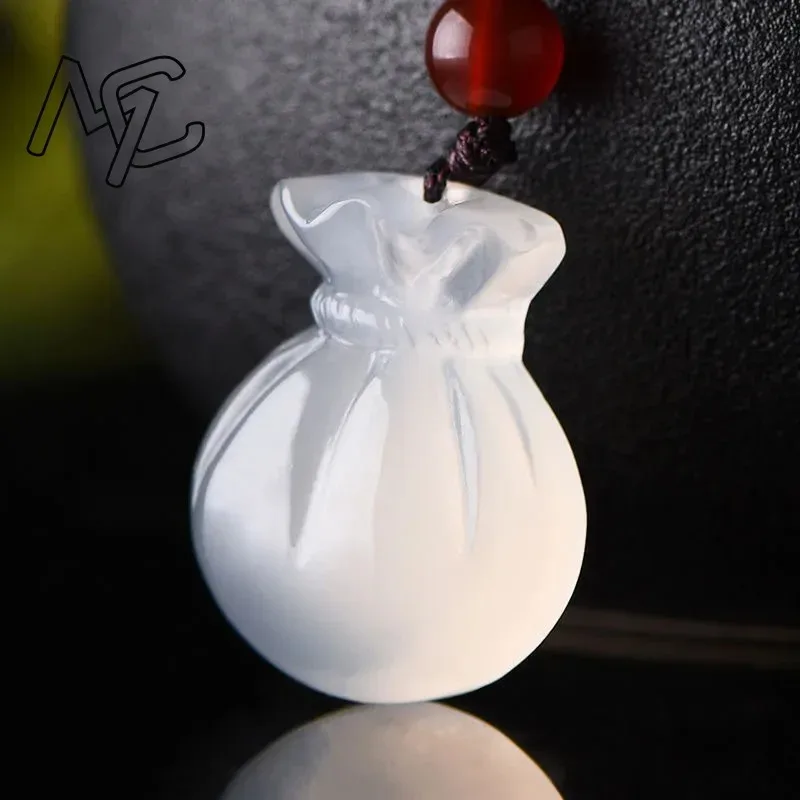 العقيق الطبيعي نعمة حقيبة قلادة قلادة سحر المجوهرات الإكسسوارات منحوتة باليد امرأة محظوظ تميمة سترة سلسلة