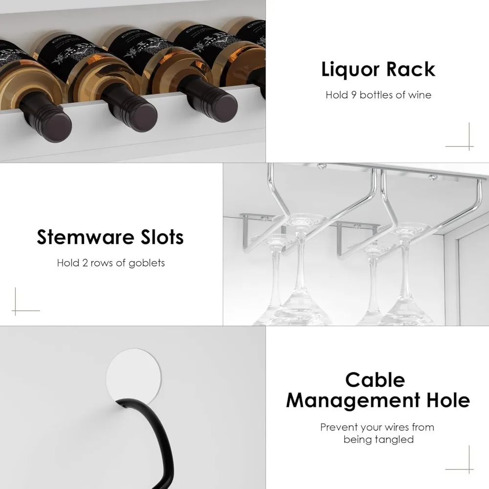 71" Kitchen Pantry Cabinet, Kitchen Hutch with Microwave Stand, Buffet Cabinet with Hutch, Drawers, Large Countertop for Dining