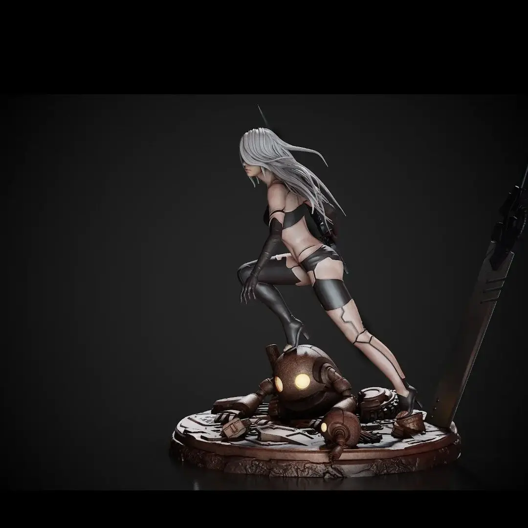 1/24 스케일 80mm 높이 수지 피규어 조립 모델 키트 검을 든 전사 소녀 조립되지 않은 도색되지 않은 3D 장난감 1327