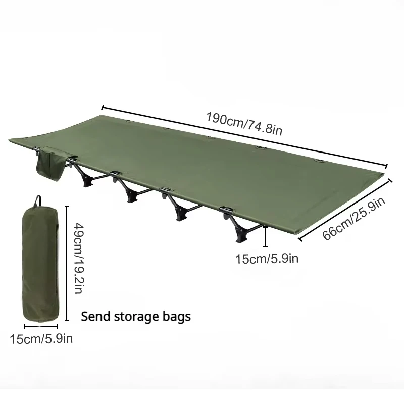 WESTTUNE Campingbedje Draagbaar opklapbed Buiten Ultralicht compact tentbed voor kamperen Reizen Backpacken Wandelen Slaapbedje