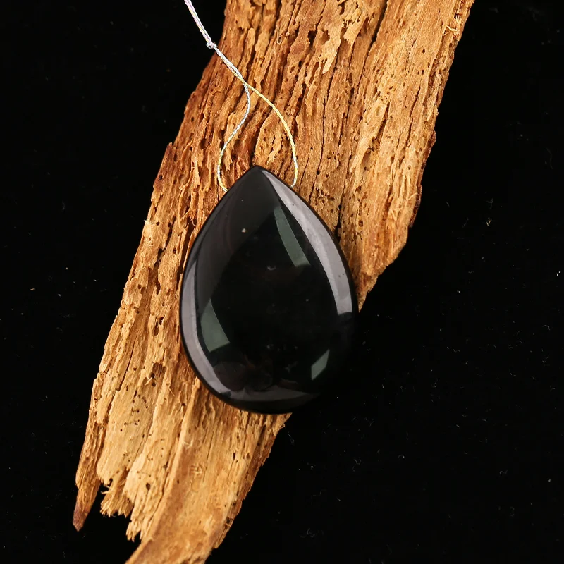 

B&F Handmade Obsidian Stone Pendants, Genuine Natural stones beads, Unique Stones for jewelry & DIY Earring Beads