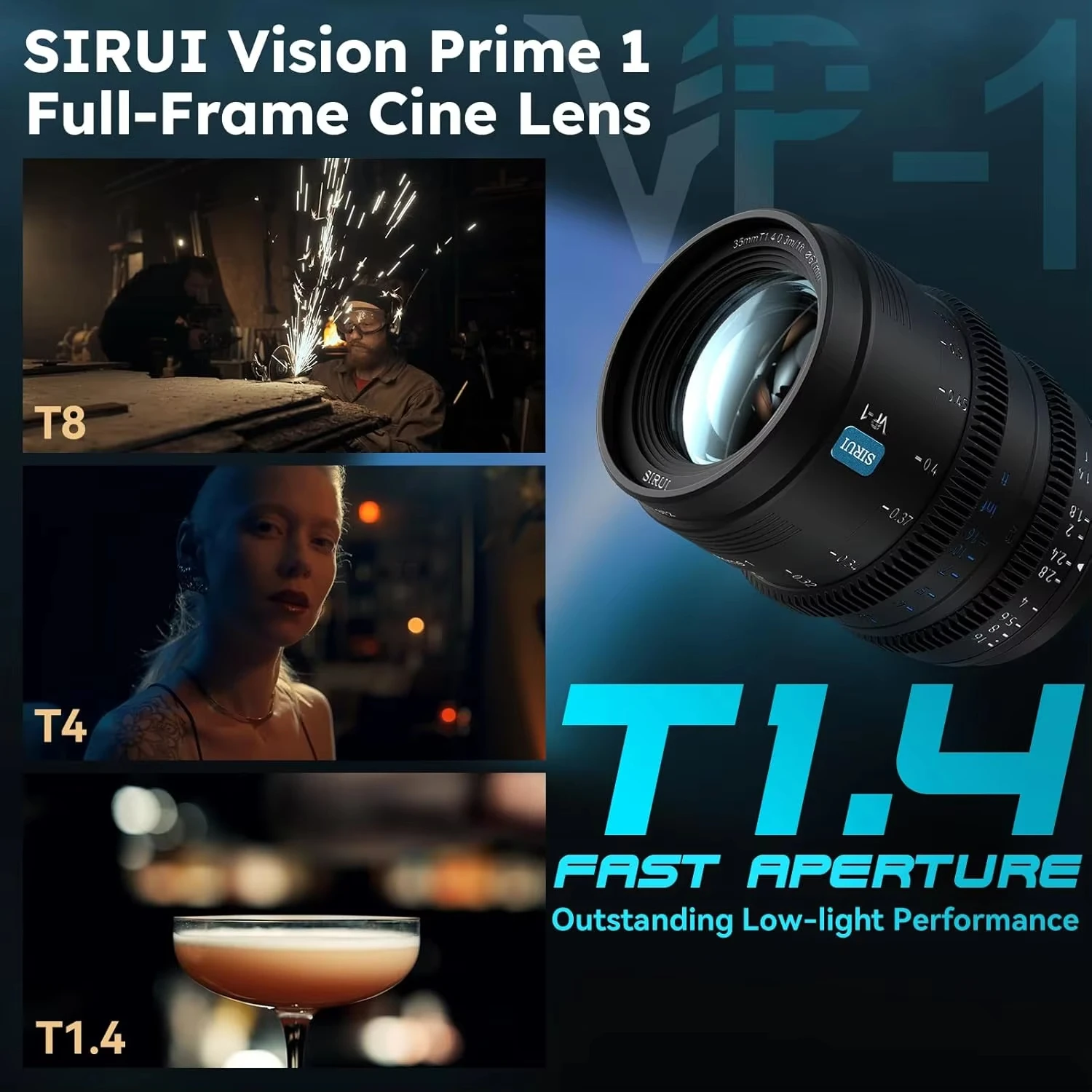 SIRUI Vision Prime VP-1 Cine Lens 24mm 35mm 50mm T1.4 Full Frame