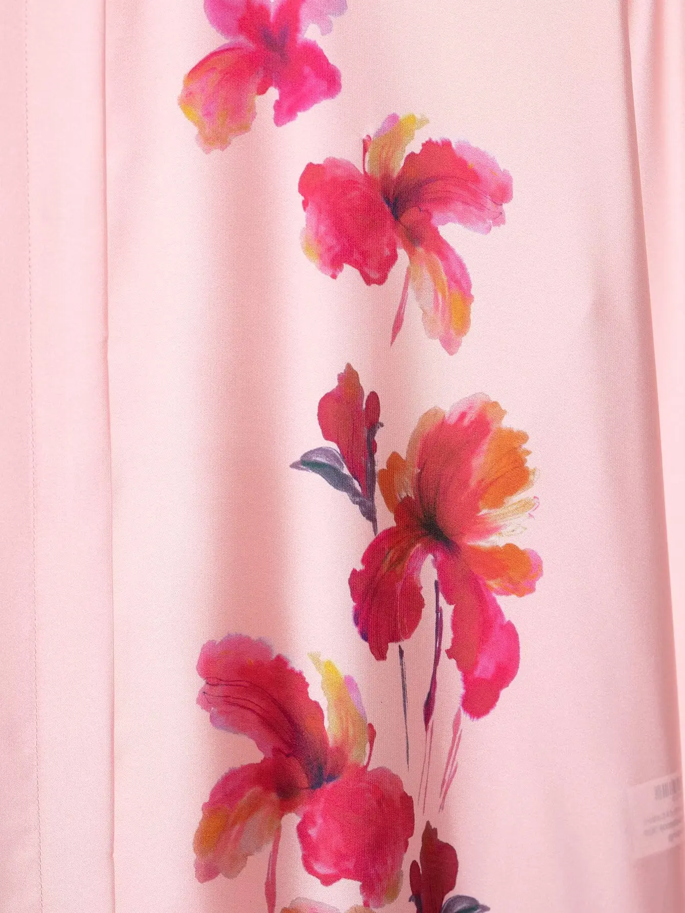 RARA Womens Floral Print Satin Shirt Stylish Collar Design Long Sleeve Loose Fit Elegant Ladies Fashion Blouse