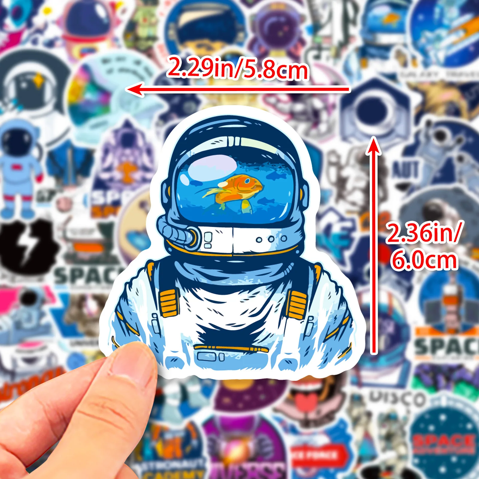 50pcs Planet Astronaut Dream Universe Space Station Refrigerator Suitcase Waterproof Sticker