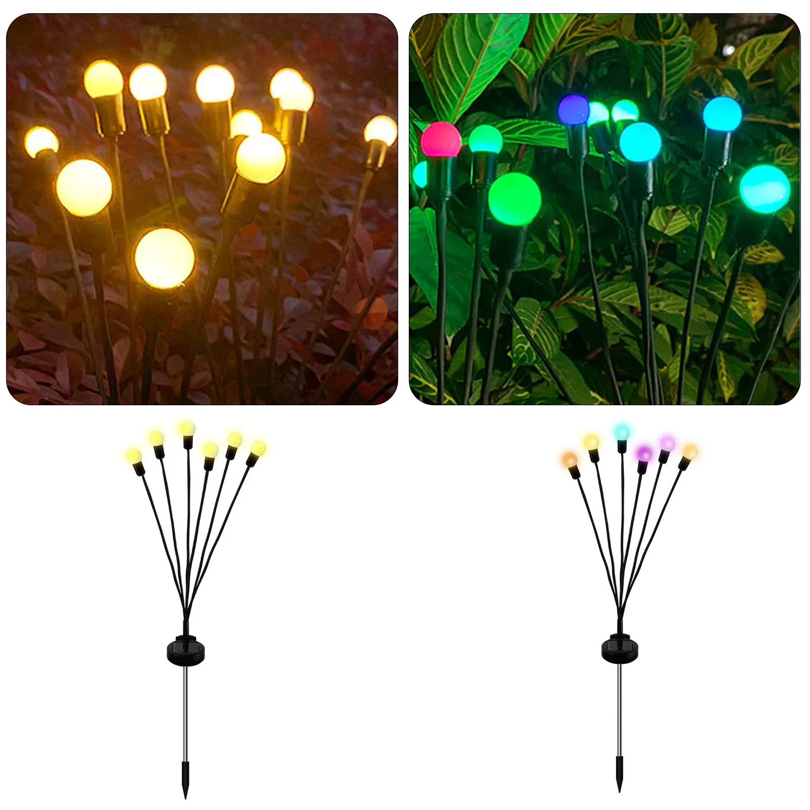 Solar Lights Outdoor Garden Waterproof Yard Lights Outside Decorative Stake Lamp Lanterns LED Swaying Light Wedding Party