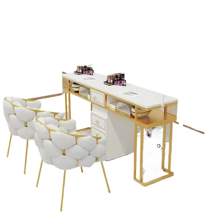 

Cream Wind Belt Vacuum Cleaner Nail Art Table and Chair Set Combination