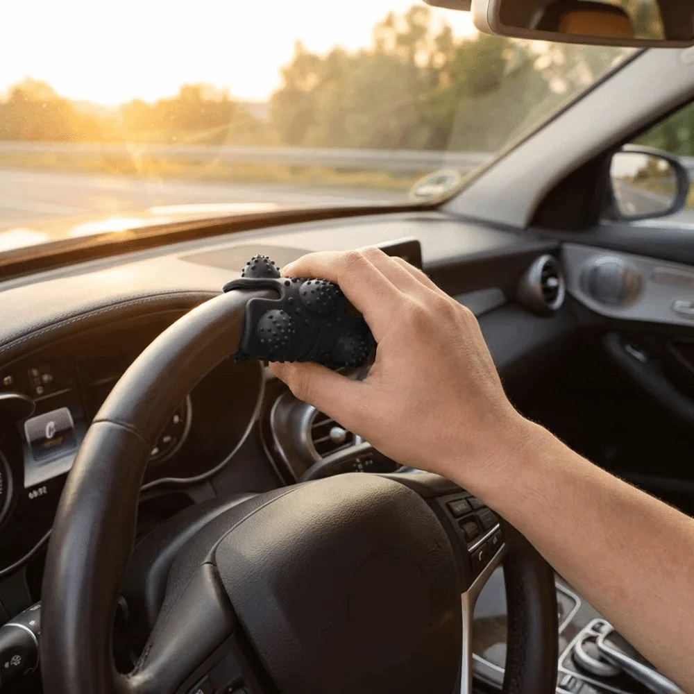 Soft Silicone Steering Wheel Wrap Dense Raised Particles Built-in Positioning Marker Massage Steering Wheel Wrap