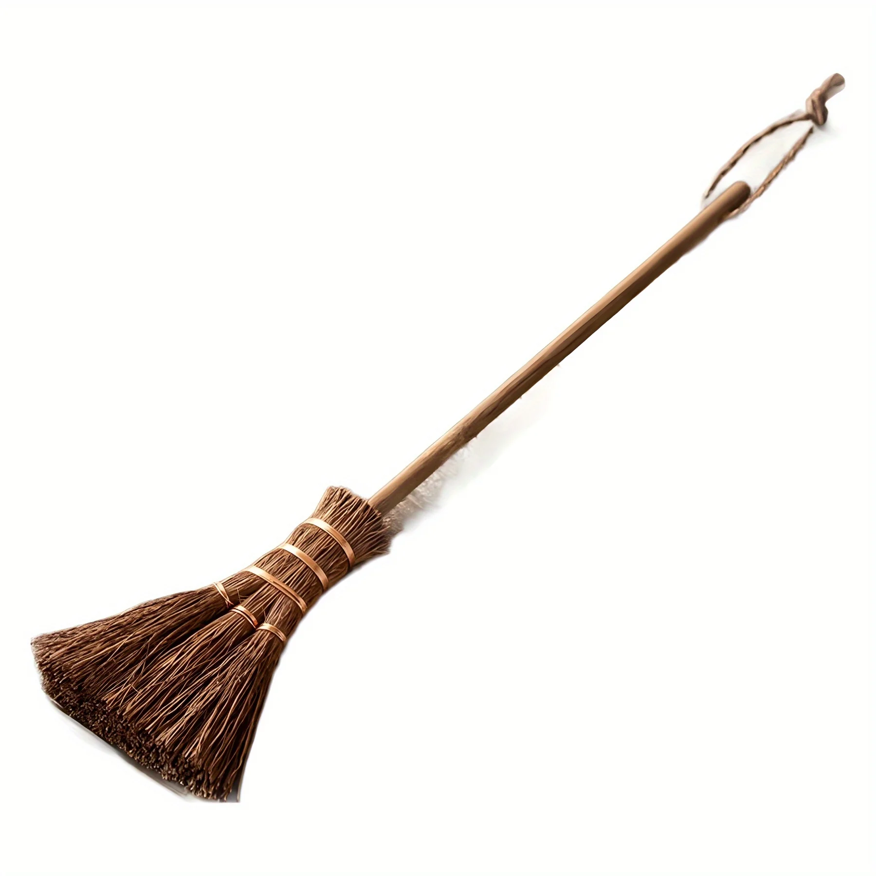 1 szt. [Mini drewniany miotła] Mini drewniana miotła wielokrotnego użytku z brązowymi włosiem - średnia twardość, nie wymaga elektryczności