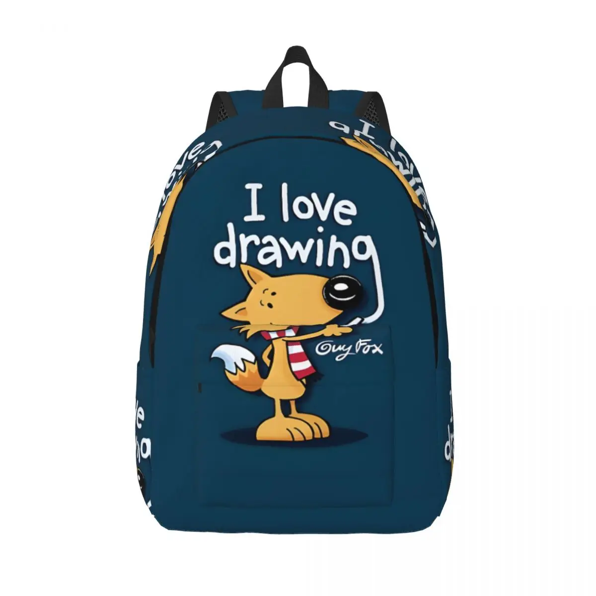 Backpack I Love Drawing Zipper Closure G-Guy Foxs Preschool Gift Fashion Knapsack Camping