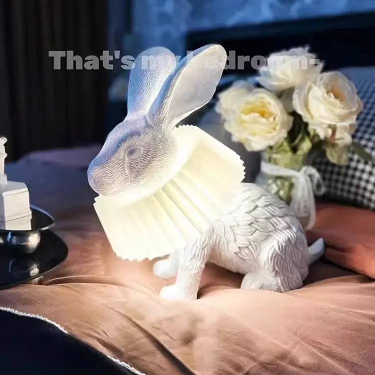 Bedroom Bedside Table Lamp Living Room Dining Room Study Rabbit Children, Table Lamp