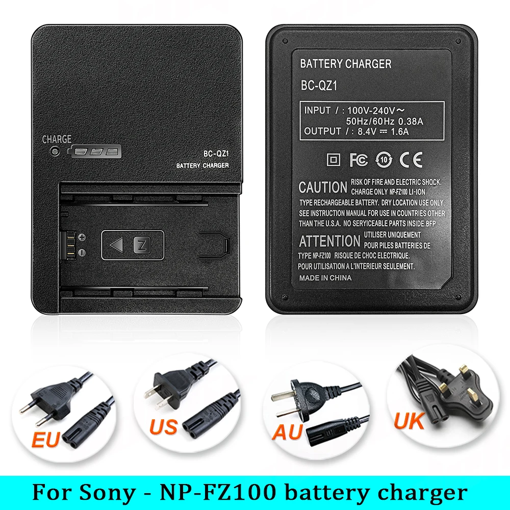 Carregador de bateria para câmera fz100, substituição BC-QZ1 para sony ZV-E10II a7 iii, a7r v, a7r iv, a7s iii, a9 ZV-E1 a6700 a7c ii NP-FZ100