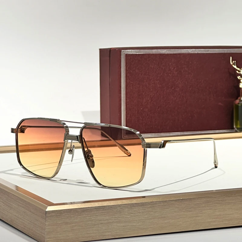 JAGGER Allloy Gafas de sol de moda Aleación Irregular Cuadrado Hueco Doble Puentes Premium para hombres y mujeres UV400 Desginer Eyeware