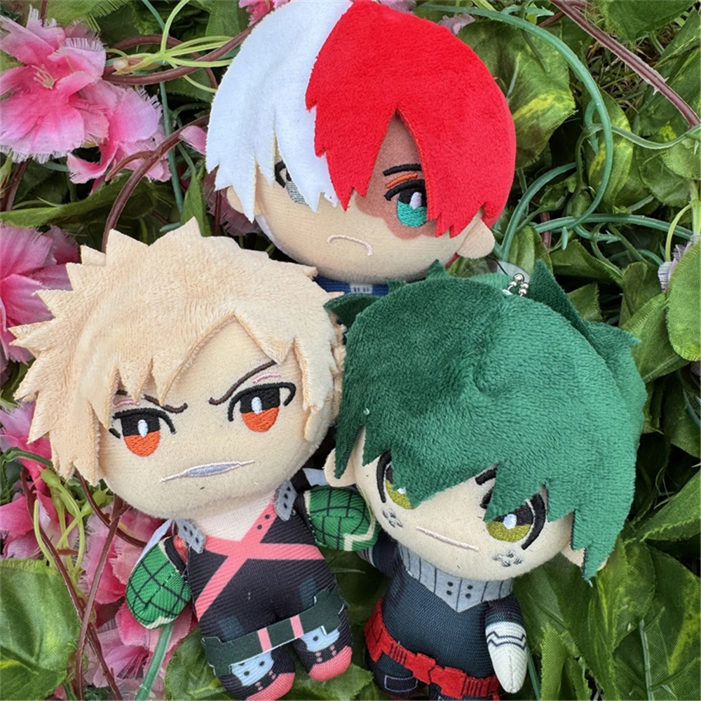 12cm Anime My Hero Academia Midoriya Izuku Bakugou Katsuki Todoroki Shoto Cosplay Plush Keychain Figure Accessories Props Gilf