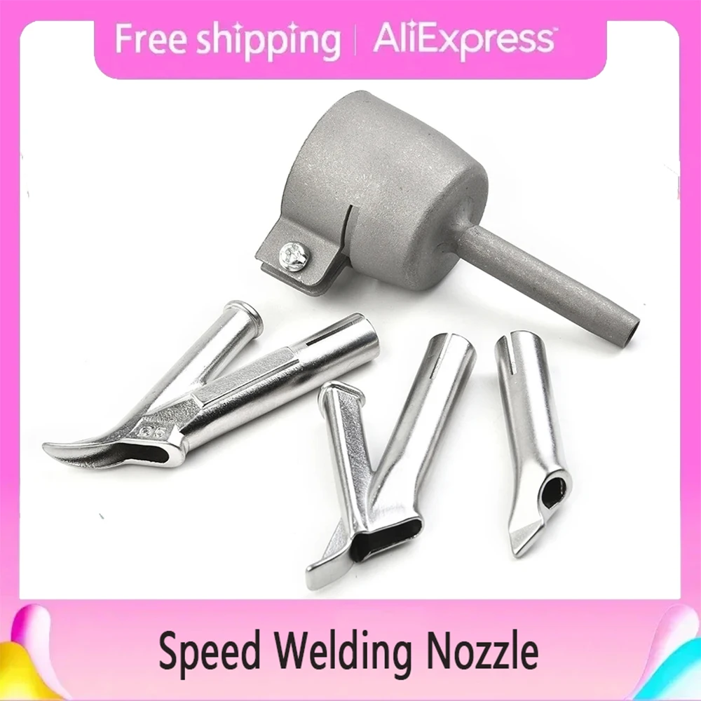 

4Pcs Round&Triangular Speed Welding Nozzle For Vinyl PVC Plastic Hot Air 5mm Weld Tip Speed Welding Nozzles Torch Accessories