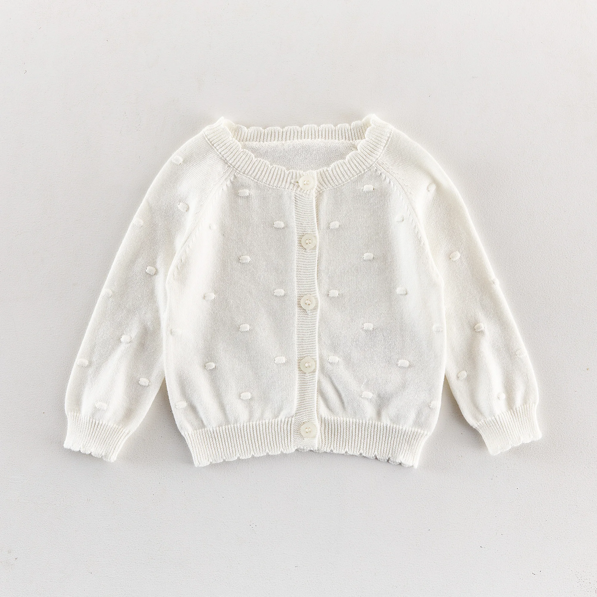 2026 Ins Summer Collection Baby Girl Soft and Breathable Coat with Bubble Ball Front Opening and Sun Protection Sleeve Coat