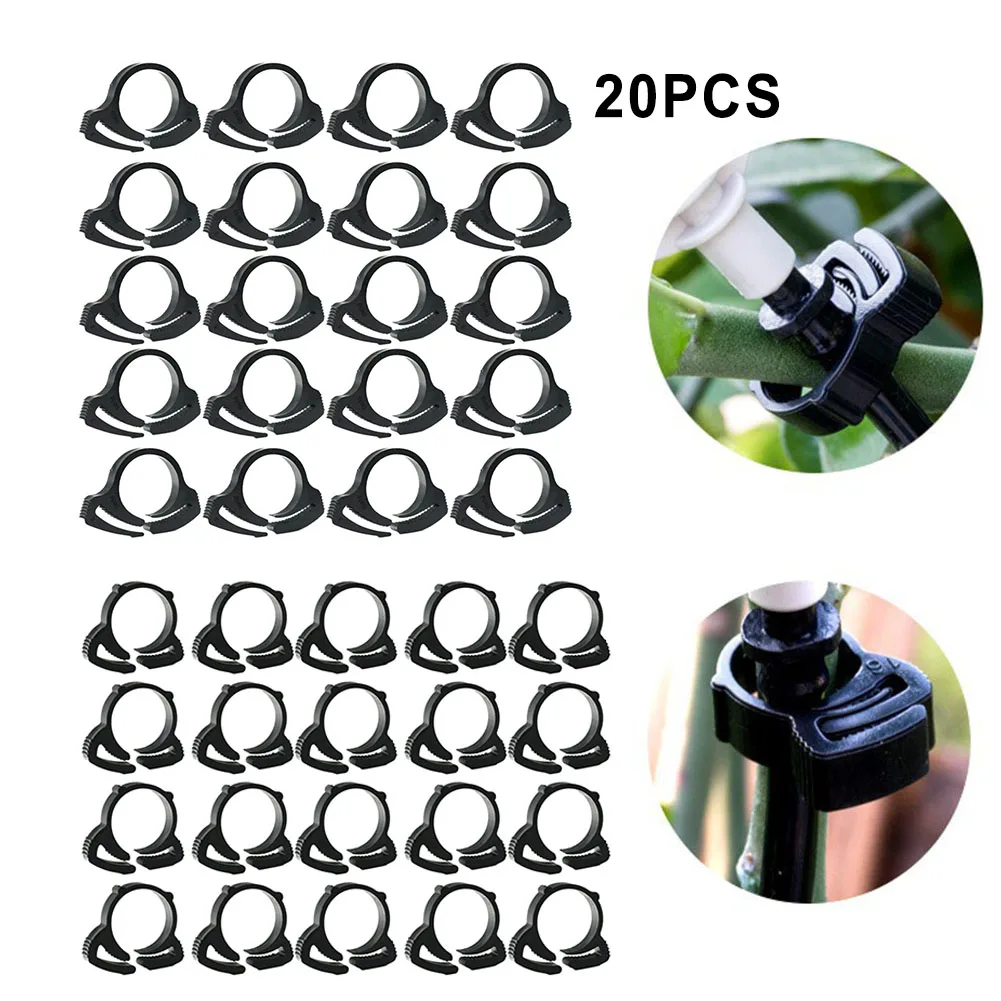 20 Pcs Clip Nylon Snap  Fit Plastic Ratchet Clamp Irrigation  Garden Hose Pipe Black  Irrigation Pipes Clamps  Nylon Snap