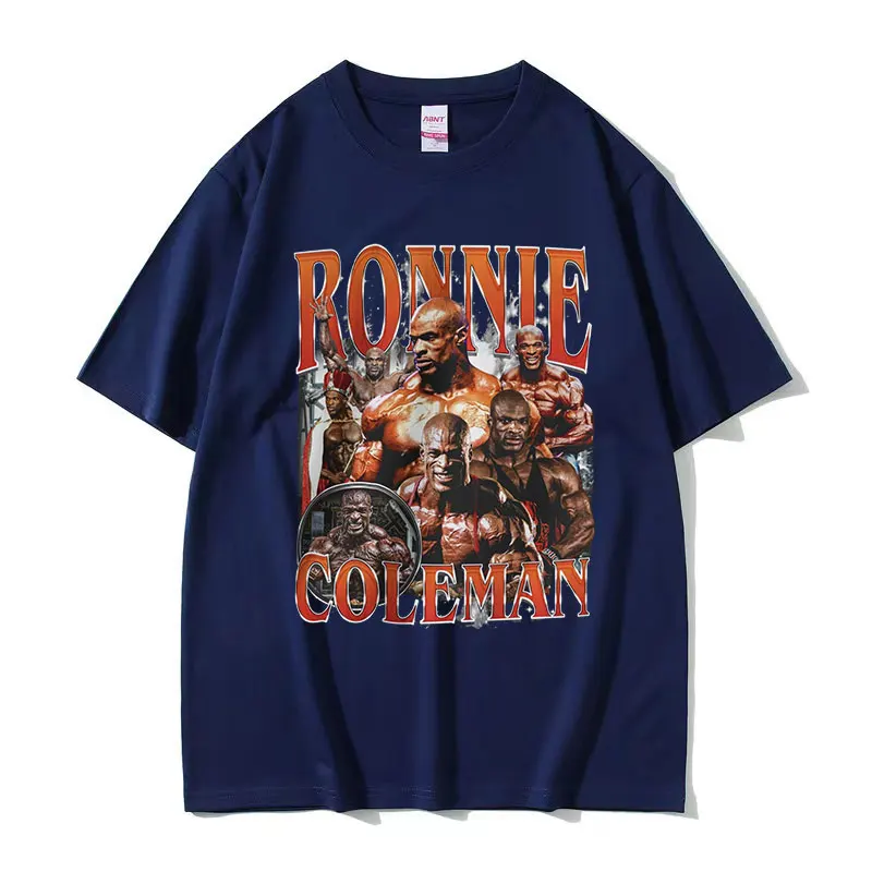 Vintage Ronnie Coleman Gym Graphic T Shirt Funny Bodybuilder Fashion Clothing T-shirts Men Casual 100% Cotton Oversized T-Shirt