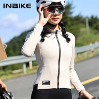 INBIKE-Chaqueta térmica de ciclismo para mujer, ropa deportiva de lana cálida para montar en bicicleta, resistente al viento, manga larga, reflectante, para exteriores