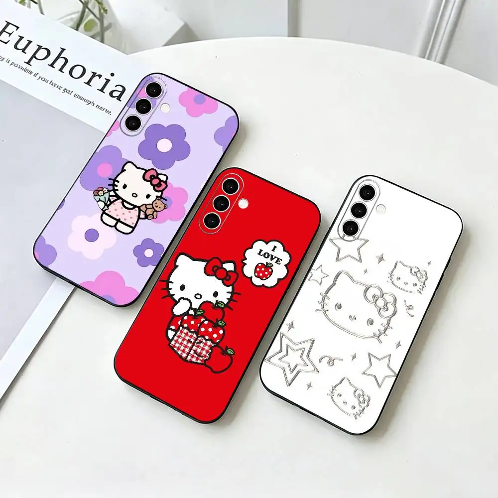 Cute Hello Kitty-Y White   Phone Case For Samsung Galaxy A73,A72,A71,A70,A53,A52,A51,Others Soft Black Cover