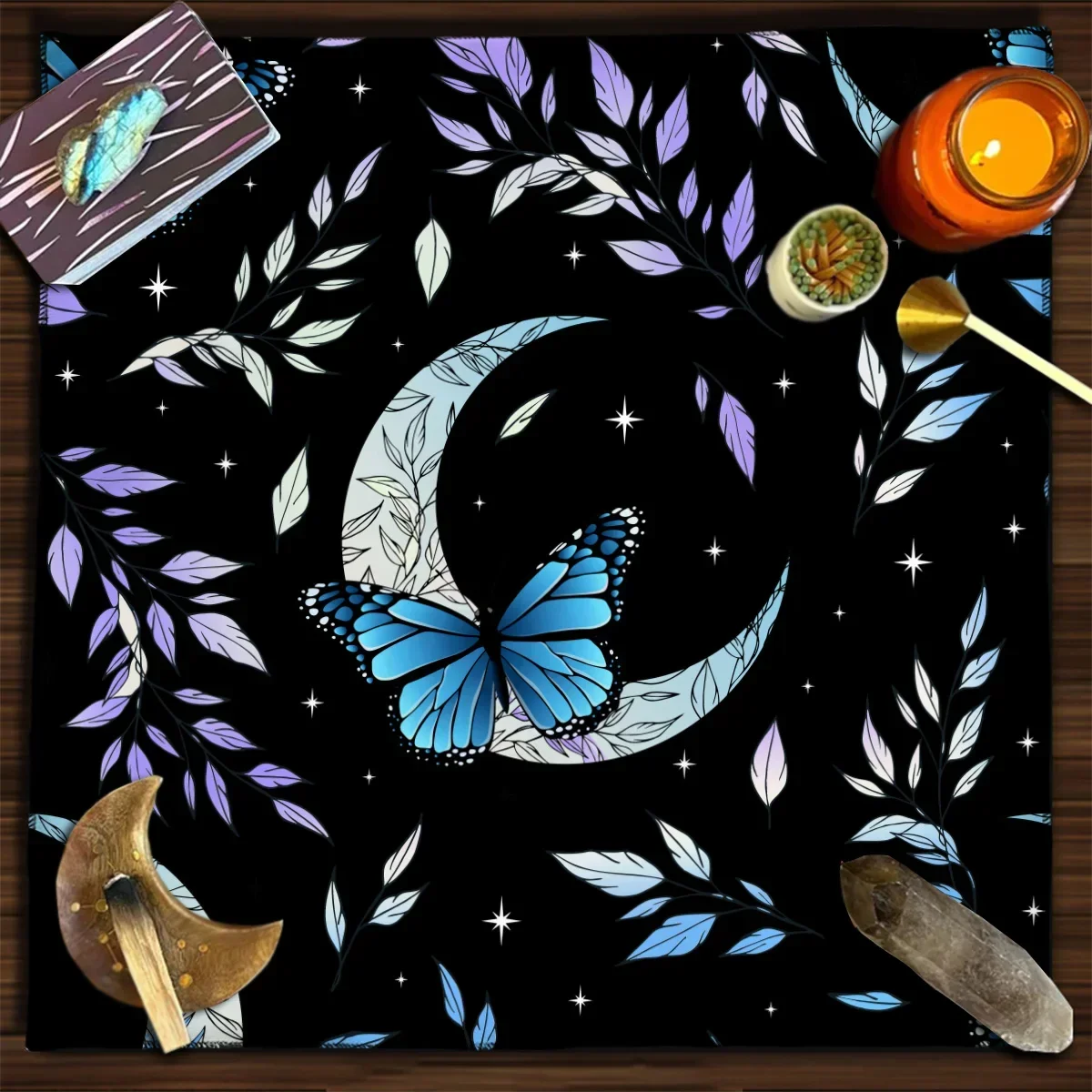 Moon Phase Butterfly Tarot Tablecloth Botanical Celestial Altar Cloth  Tarot Mat Tapestry Wall Hanging Tarot Spread Home Decor