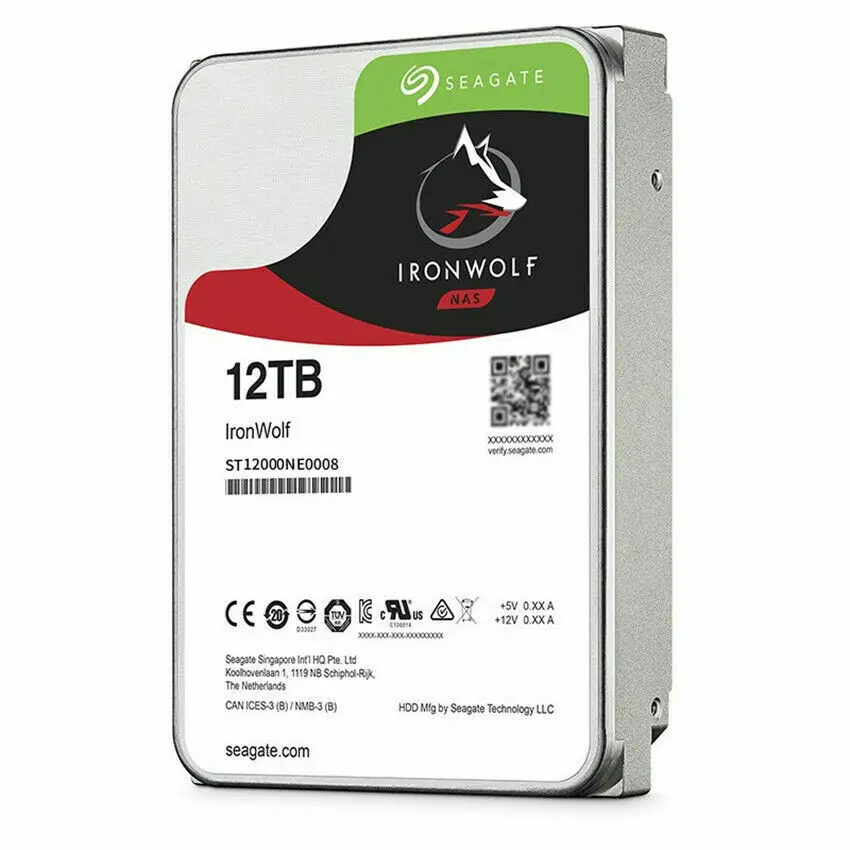 IronWolf Pro NAS HDD لسيجيت ، ST12000NE0008 ، 12 * ، دورة في الدقيقة ، ساتا ، 6 جيجابايت في الثانية ، "، جديد