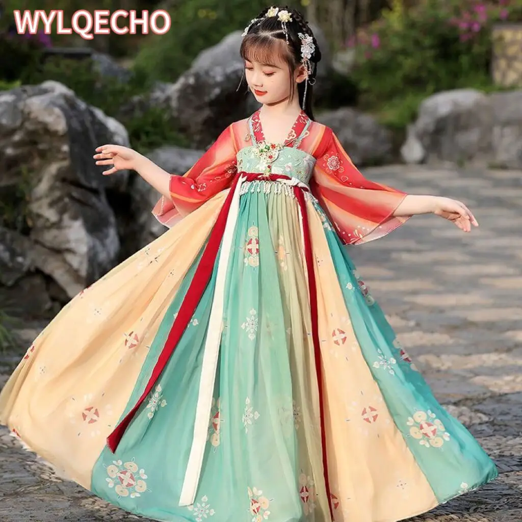 

Cute Kids Hanfu Dresses Vintage Princess Dress Hanfu Cosplay Costume Tang Clothes Vestido Chino Chinese Traditional Dress Girl