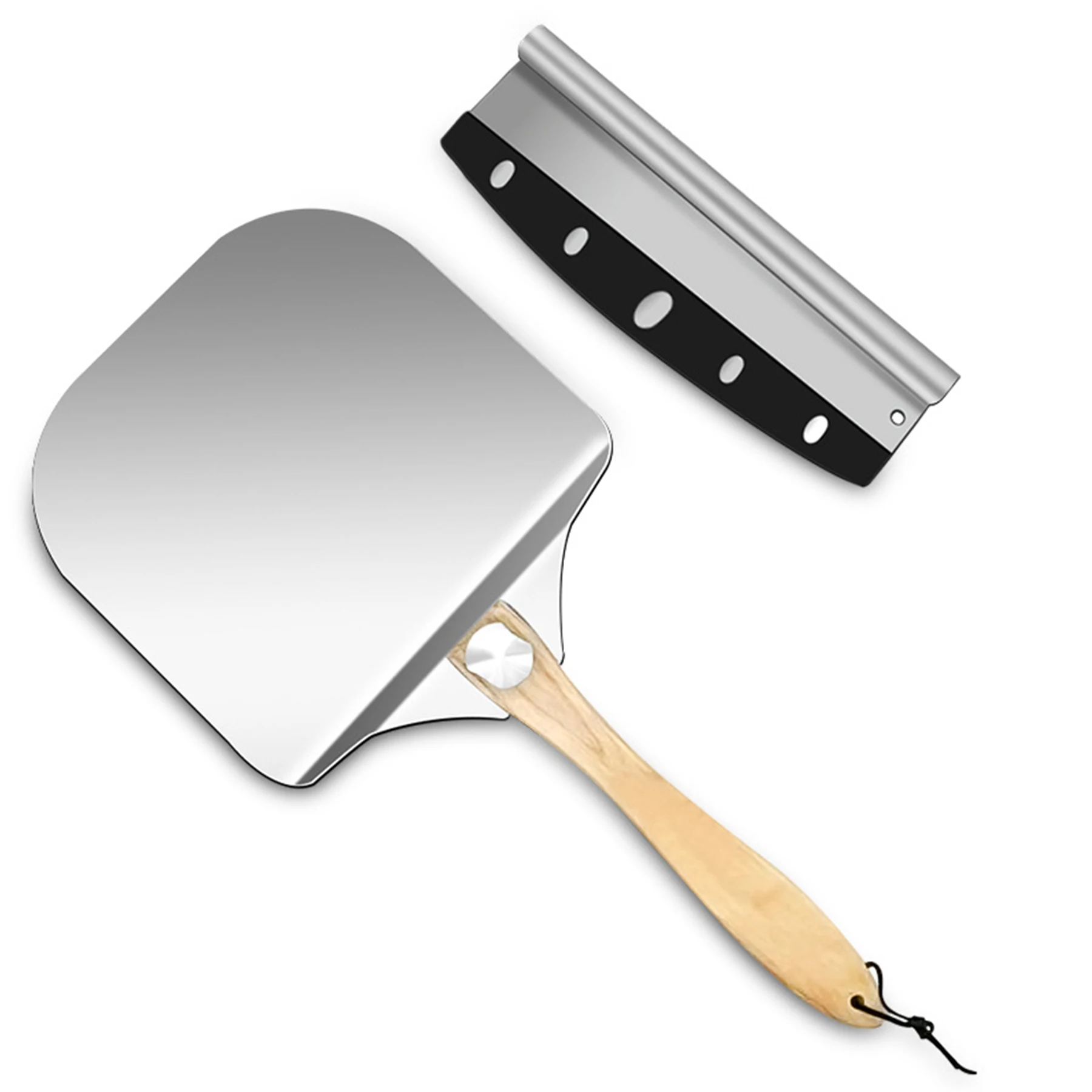 Алюминиевый пиццы для пиццы 12 x 14 дюймов с 360 градусами ° Складная деревянная ручка для пиццы Алюминиевый пиццы для пиццы 12 x 14 дюймов с 360 градусами ° Складная деревянная ручка для пиццы