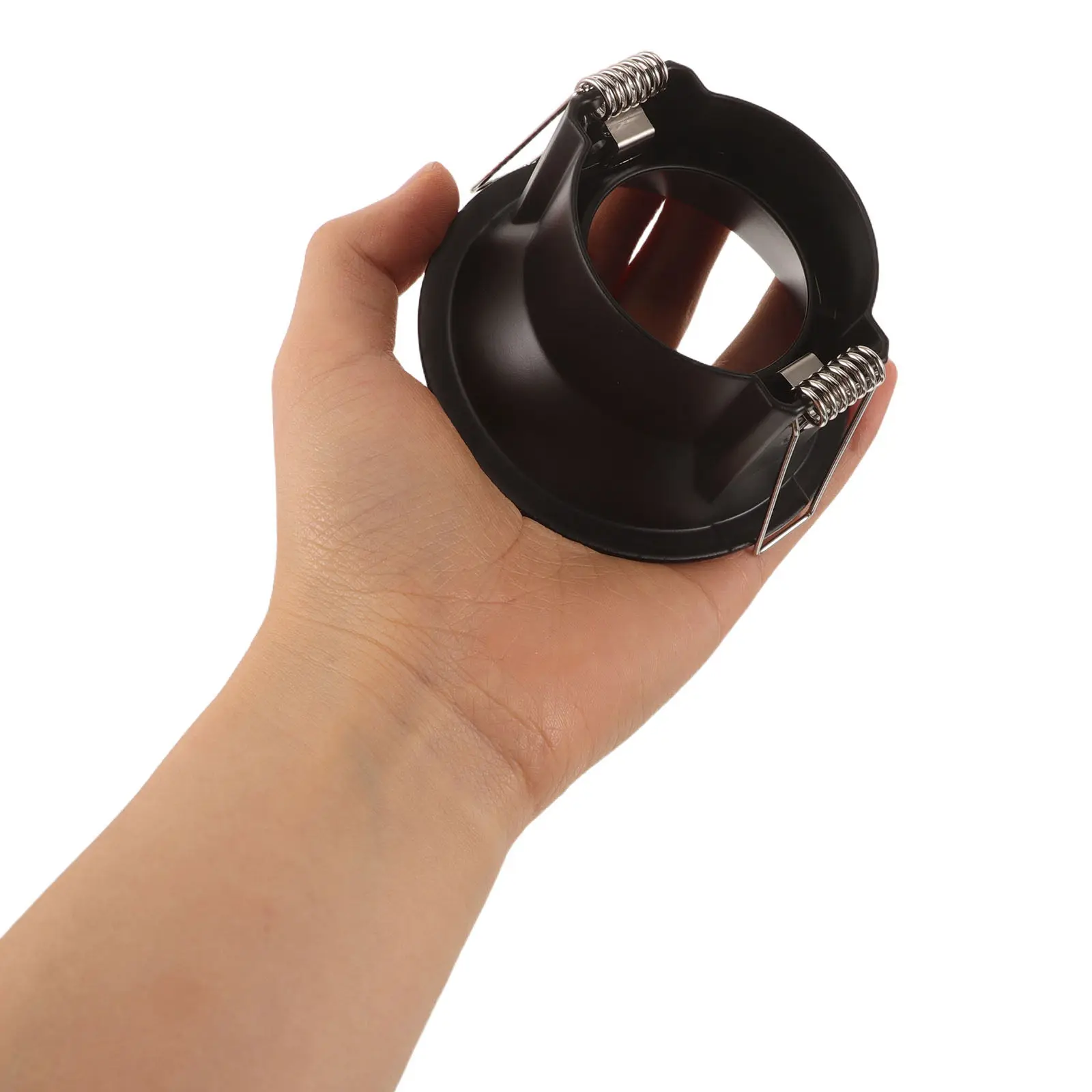 Black Metal Mr16 Ceiling Recessed Light Trim Anti-Glare Spotlight Bezel Spring Clips 84Mm Outer Diameter 40Mm Cut Fixed