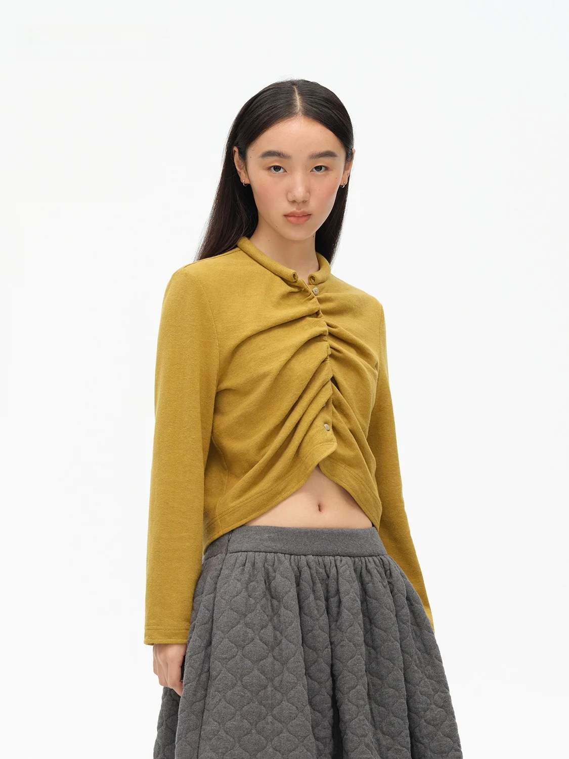 

Оригинальный дизайн, складной вязаный кардиган Me Siento Casual Sle, женская модная одежда для осеннего сезона, однотонный, длинный.