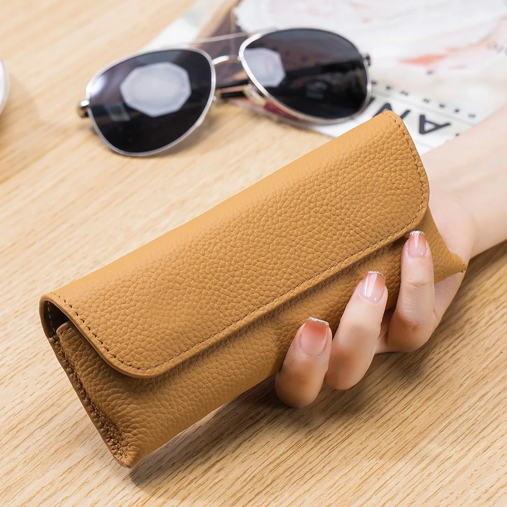 Reading Glasses Bag Case For Man Women Student Sunglasses Storage Holder Pouch Eyeglas Genuine Leather Ses Box Eyewear Protector