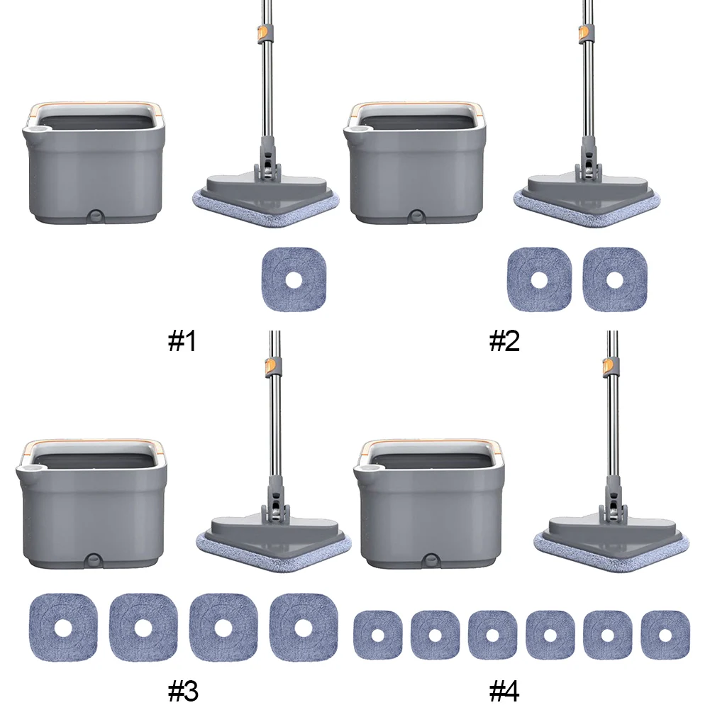 Practical Squeeze Floor Mop with Bucket Self-Cleaning Mop Hand-Free 360 Rotatable Adjustable for Home Wall Car Kitchen