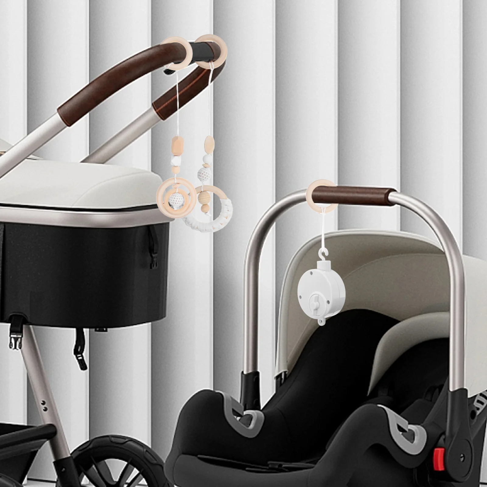 Cama sino bebê pendurado musical móvel material seguro berço carrinho uso desenvolvimento sensorial vários modos de luz música berço