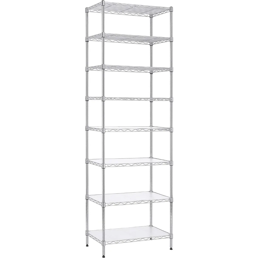 Finnhomy 8-Tier Wire Shelving Unit Adjustable Steel Wire Rack Shelving 8 Shelves Steel Storage Rack or Two 4-Tier Shelving