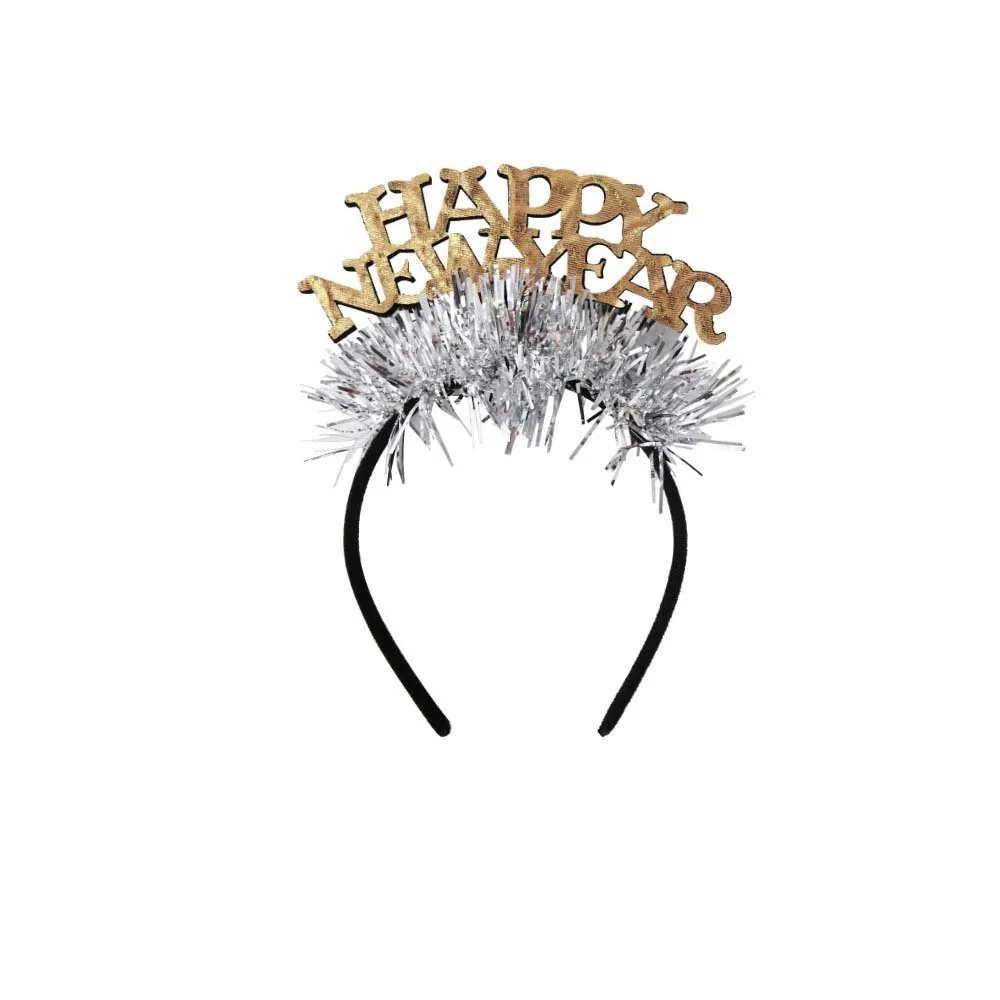 

Sequin 2026 New Year Headband Party Decoration Creative Christmas New Year Headpiece Colorful Star/Crown Glitter Hair Hoop