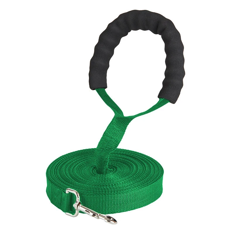 Long Nylon Leash with Comfortable Sponge Handle for Dogs Lanyard Outdoor Training Walk 1.8m 3m 4.5m 6m 10m Dog Lead