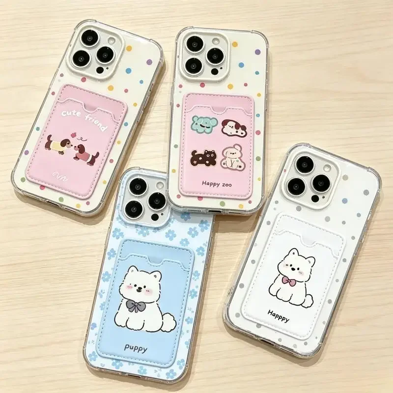 Card Holder Cut Animal Case For Samsung Galaxy A17 A07 A06 A05S A02S A03 A26 A04S A15 A14 A13 A12 A25 A24 A23 A22 A32 A33 Cover