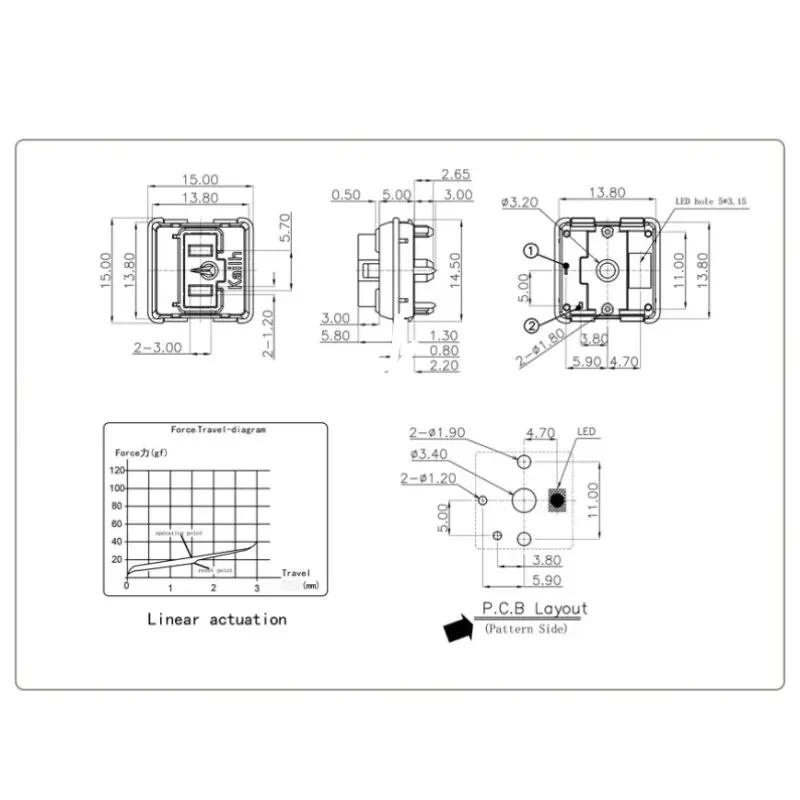 Flatbox Stickless Arcade Stick Controller für PC Pico Mini Style Hot SWAP Kailh Hitbox Fightstick für PS4/PS3/Schalter – Detail 8
