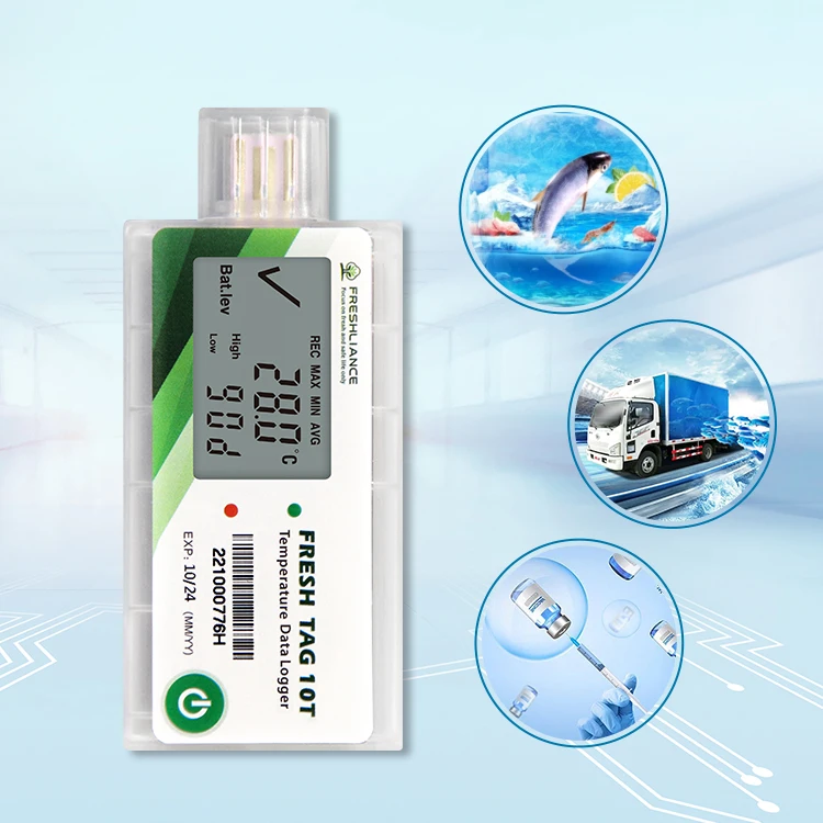 ワクチンのコールドチェーン輸送用の使い捨てUSB温度データロガー3個