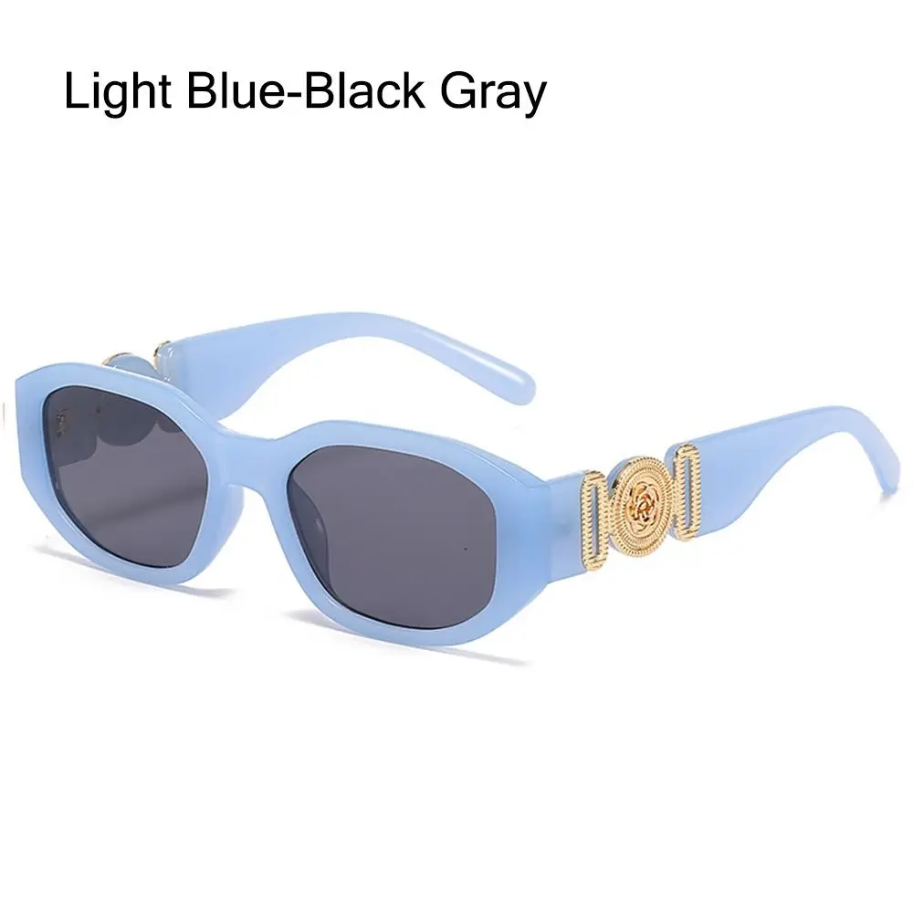 

Women Men Thick Frame Trendy UV Protection with Metal Rose Design Irregular Sunglasses Sun Glasses Vintage Shades